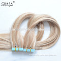 Piano color high quality wholesale price double drawn human hair tape in wefts